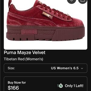 Puma Women's Platform Shoes in Burgundy Velvet